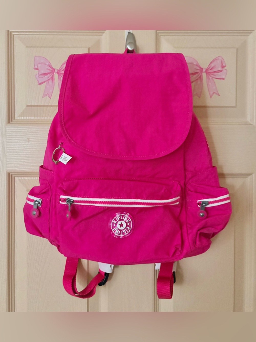 Kipling Ezra Pink Marble KIA2X9 Zippered Backpack Everyday School Bag FLAW NWT